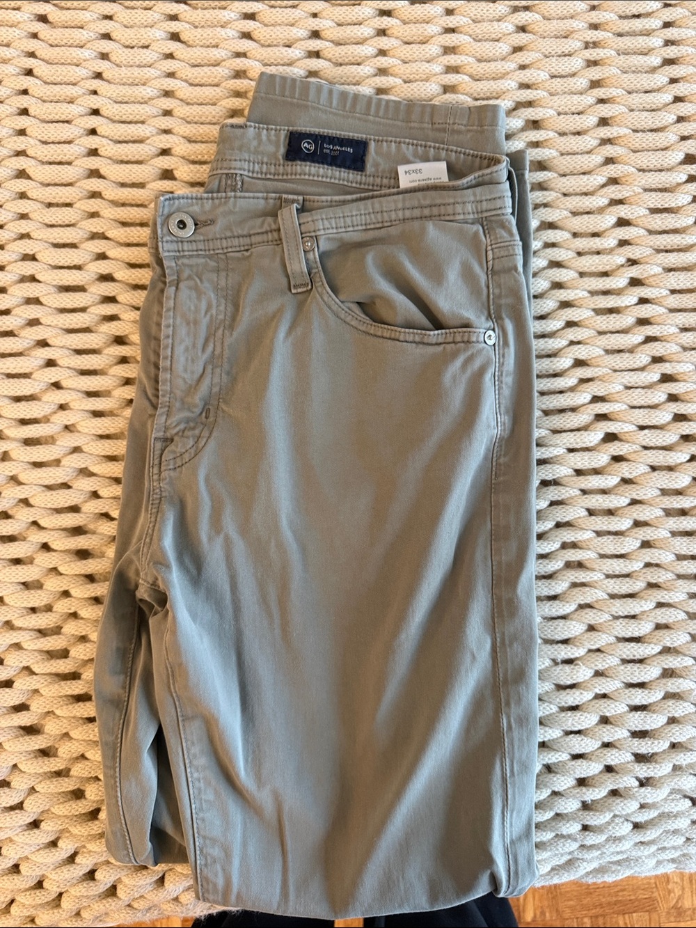 Ag Adriano Goldschmied Slim Straight Jeans in Sage